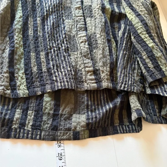 Habitat Plaid 99% Cotton Button-Down Retro Grandpacore Print (L) Boxy Lagenlook - Picture 17 of 17